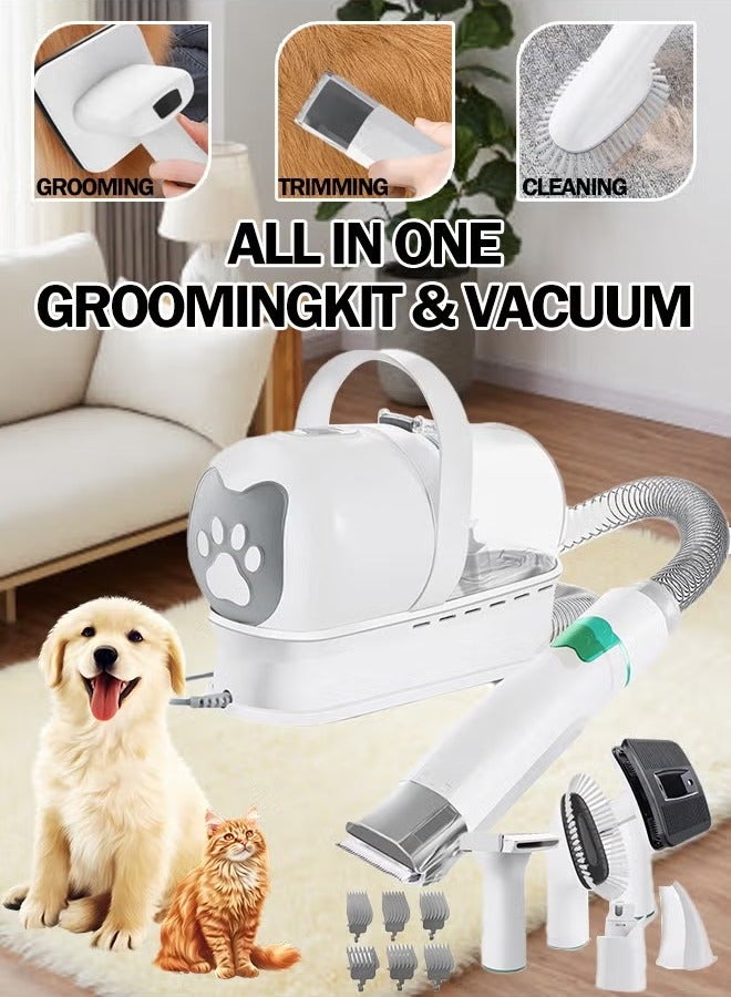 XiuWoo 7 in 1 Dog Grooming Vacuum Kit with Grooming Brush,Deshedding Tool,Cleaning Brush,Clipper With Six Specifications Of Shaving Heads,Nozzle Suction 99% Pet Hair,Pet Grooming Vacuum For Dogs Cats Animals - Image 2