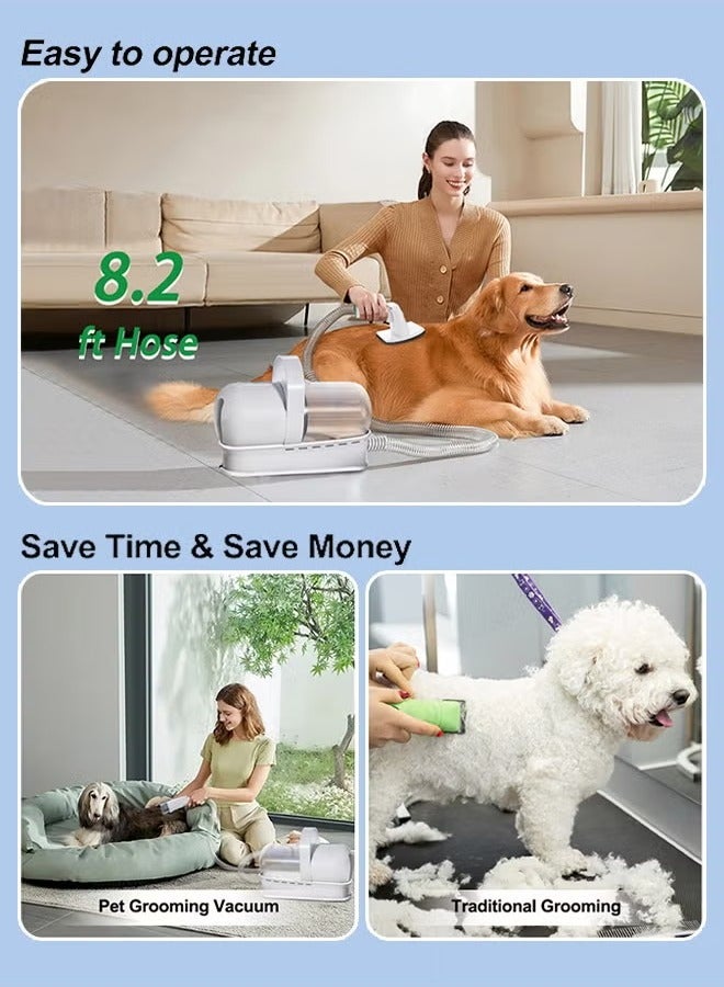 XiuWoo 7 in 1 Dog Grooming Vacuum Kit with Grooming Brush,Deshedding Tool,Cleaning Brush,Clipper With Six Specifications Of Shaving Heads,Nozzle Suction 99% Pet Hair,Pet Grooming Vacuum For Dogs Cats Animals - Image 5