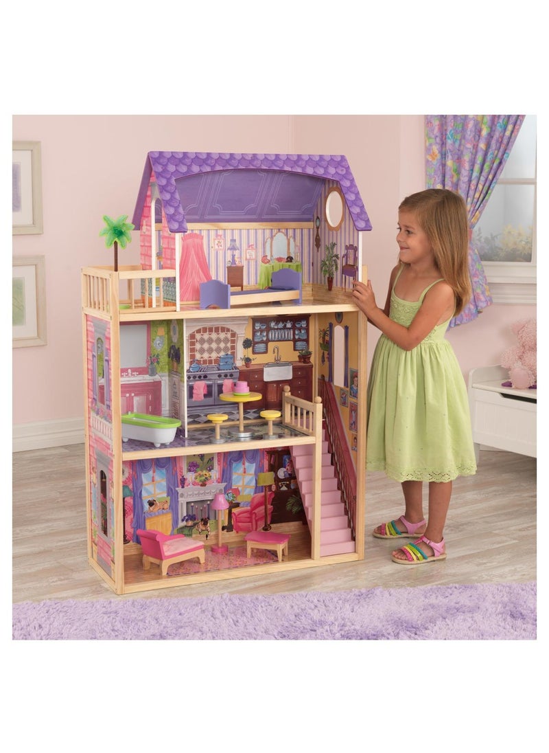 Kidkraft 65092 Kayla Wooden Dolls House With Furniture And Accessories Included - Image 1