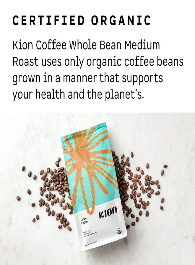 Kion Organic Whole Bean Coffee, Tested for Toxins, Ethically Sourced, Rich, Bold, and Smooth, Medium Roast 12 Oz (1 Pack) - Image 3