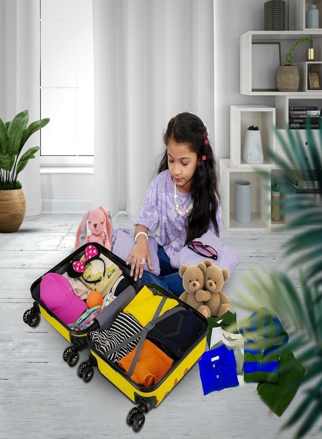 CUPEX Storite Polycarbonate 8 Wheels 15 Inches Kids Trolley Bag Hard-Sided Giraffe Print Spinner Suitcase Cabin Luggage for Kids - Yellow, 44 cm (Yellow) - Image 2