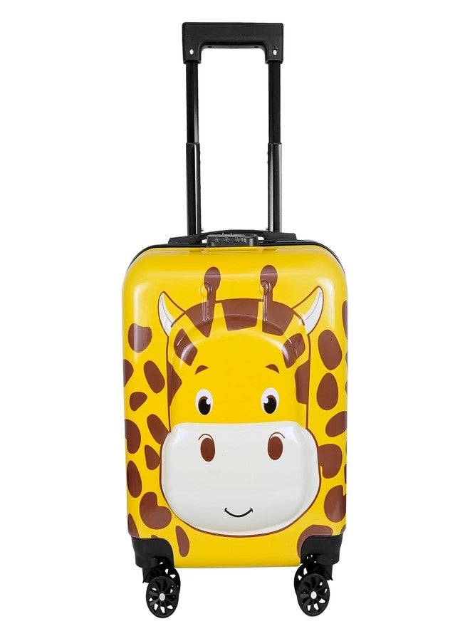 CUPEX Storite Polycarbonate 8 Wheels 15 Inches Kids Trolley Bag Hard-Sided Giraffe Print Spinner Suitcase Cabin Luggage for Kids - Yellow, 44 cm (Yellow) - Image 1