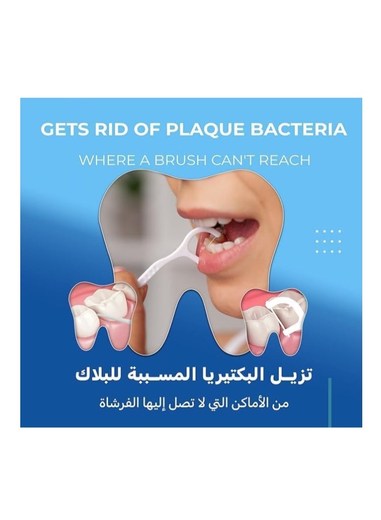 پيسكادور خيط تنظيف الأسنان، أعواد تنظيف الأسنان البلاستيكية، أداة تنظيف العناية بالفم، خيوط تنظيف الأسنان لإزالة البلاك والحفاظ على نظافة الفم، صغيرة الحجم ومريحة للسفر أو الاستخدام اليومي (50 قطعة) - Image 4