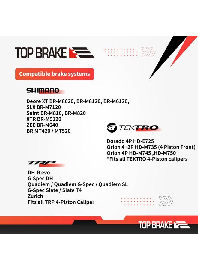 Top Brake وسادات فرامل الدراجة القرصية لـ SHIMANO Saint BR-M810 M820 Zee M640 XTR-M9120، Deore XT BR-M8020، M8120، M6120، BR-MT420، MT510، MT520 Tektro HD M745 735 725 750 TRP، SL، Slate T4، G-Spec، Quadiem - Image 3