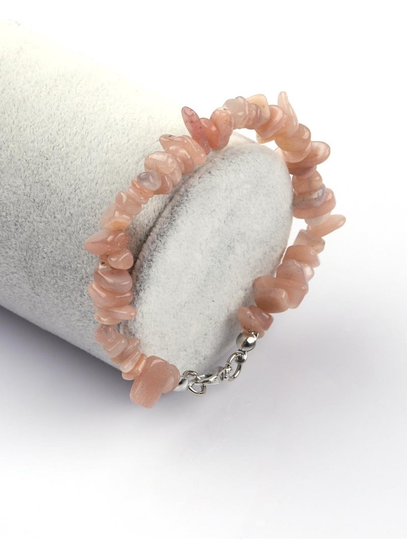 Güneş Avm Gunes Avm Brown Moonstone Natural Stone Broken Stone Bracelet 
