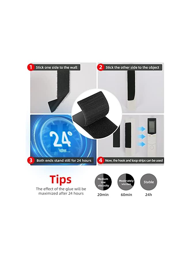 PROMASS promass 15 Sets Strips with Adhesive - Strong Double Sided Tape with Hook and Loop - 1 x 4 Inch  - Image 5