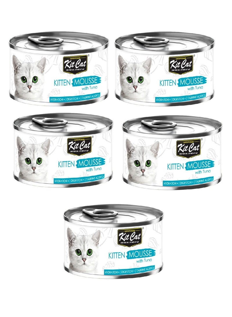 Kit Cat 5 قطع من طعام القطط الرطب مع التونة 80 جرام