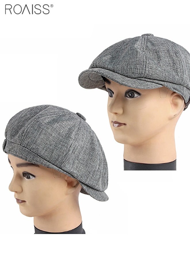 2-Piece Linen Vintage Tweed Hat Casual British Versatile Octagonal Hat Comfortable And Breathable Beret - pzsku/Z0FDB34939983972DB770Z/45/_/1694674795/4470831b-b7a5-40d1-8c56-dd9c2c262922