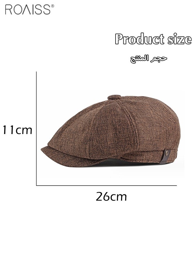 2-Piece Linen Vintage Tweed Hat Casual British Versatile Octagonal Hat Comfortable And Breathable Beret - pzsku/Z0FDB34939983972DB770Z/45/_/1694674802/b0df85fc-d0f0-4ac1-813e-6d2b35778d45