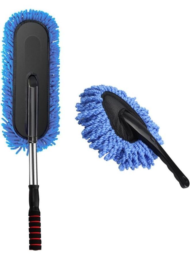 Generic 2 Pieces Car Duster-Scratch Free Car Cleaning Set Retractable Car Dust Collector, Household Dirt Dust Clean Brush for Cars Cabinets  - Image 1