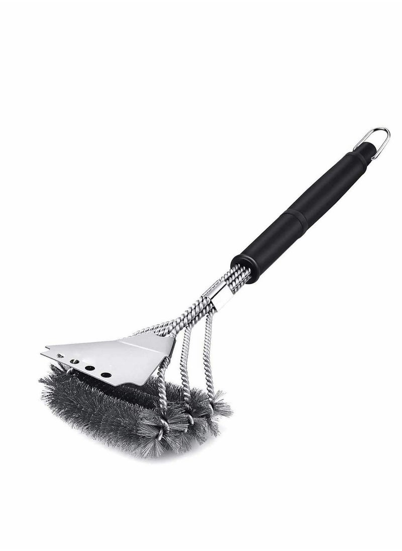 Excefore Spatula Stainless Steel Wire Bristles Camping Brush Ideal for Charcoal Gas Electric Grill Stainless Steel Grill Cleaning Brush BBQ Grill Barbecue Brush with Stainless Steel Bristles  - Image 1