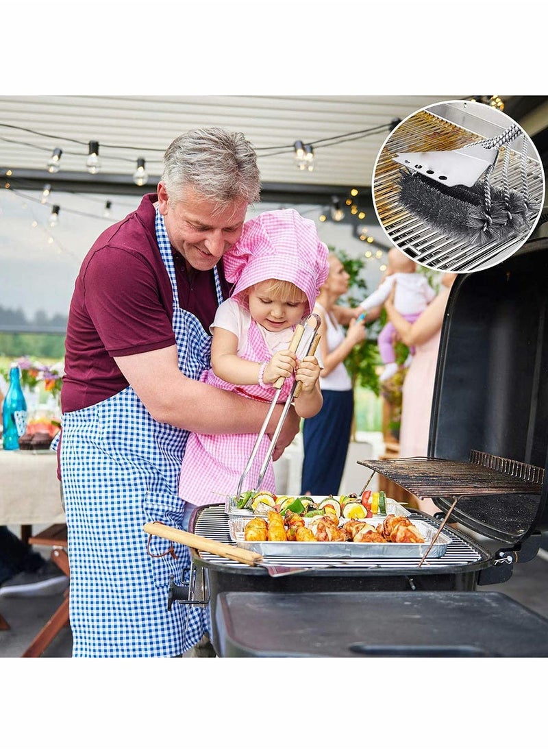 Excefore Spatula Stainless Steel Wire Bristles Camping Brush Ideal for Charcoal Gas Electric Grill Stainless Steel Grill Cleaning Brush BBQ Grill Barbecue Brush with Stainless Steel Bristles  - Image 4
