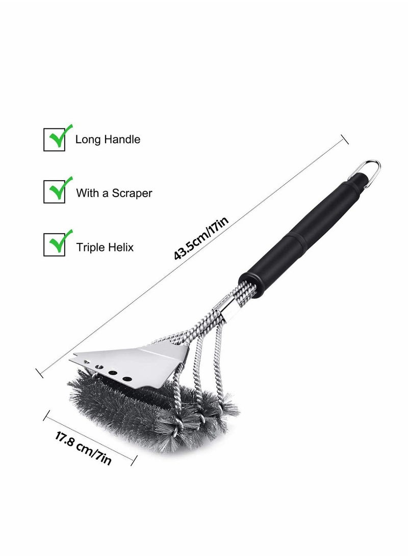 Spatula Stainless Steel Wire Bristles Camping Brush Ideal for Charcoal Gas Electric Grill Stainless Steel Grill Cleaning Brush BBQ Grill Barbecue Brush with Stainless Steel Bristles - pzsku/Z0FDB527206204A568AF3Z/45/_/1698655672/a3548e41-310d-4b98-8519-0719aff97ede