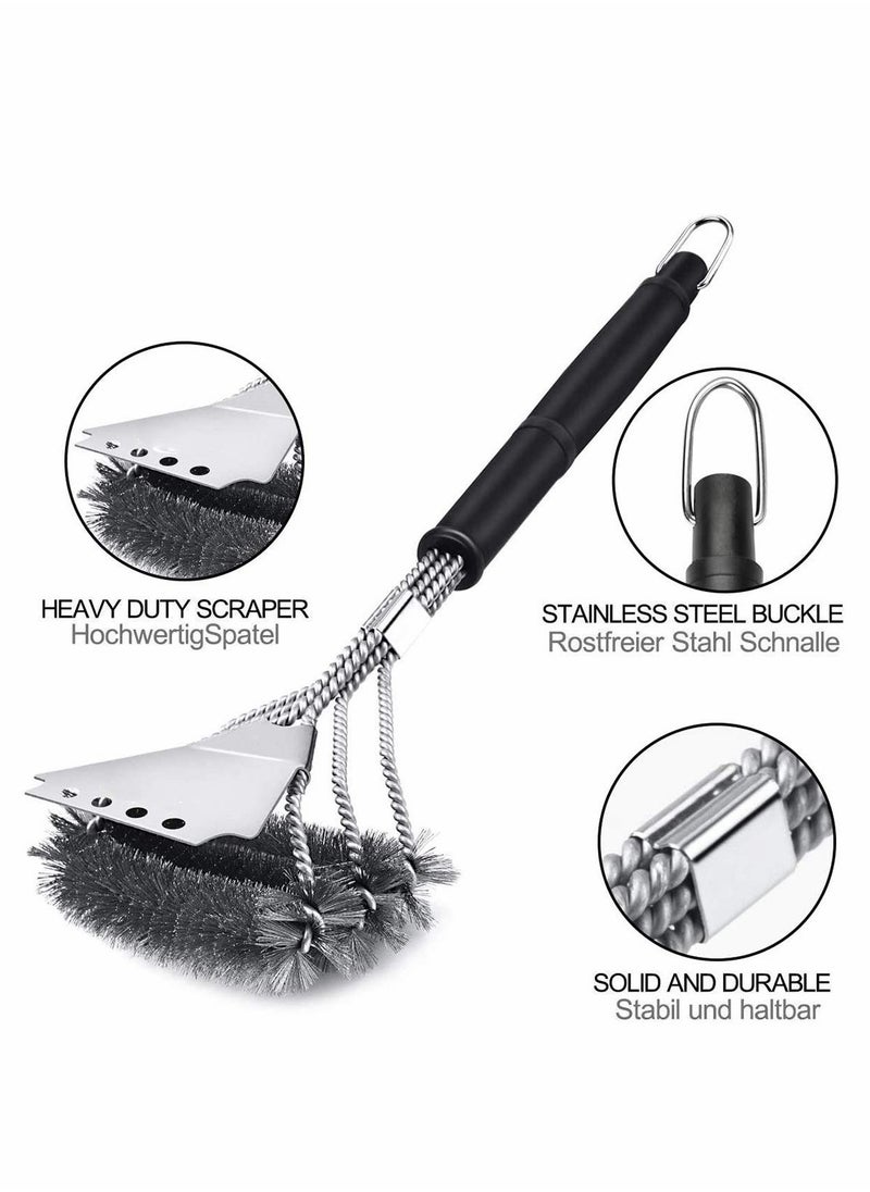 Excefore Spatula Stainless Steel Wire Bristles Camping Brush Ideal for Charcoal Gas Electric Grill Stainless Steel Grill Cleaning Brush BBQ Grill Barbecue Brush with Stainless Steel Bristles  - Image 3