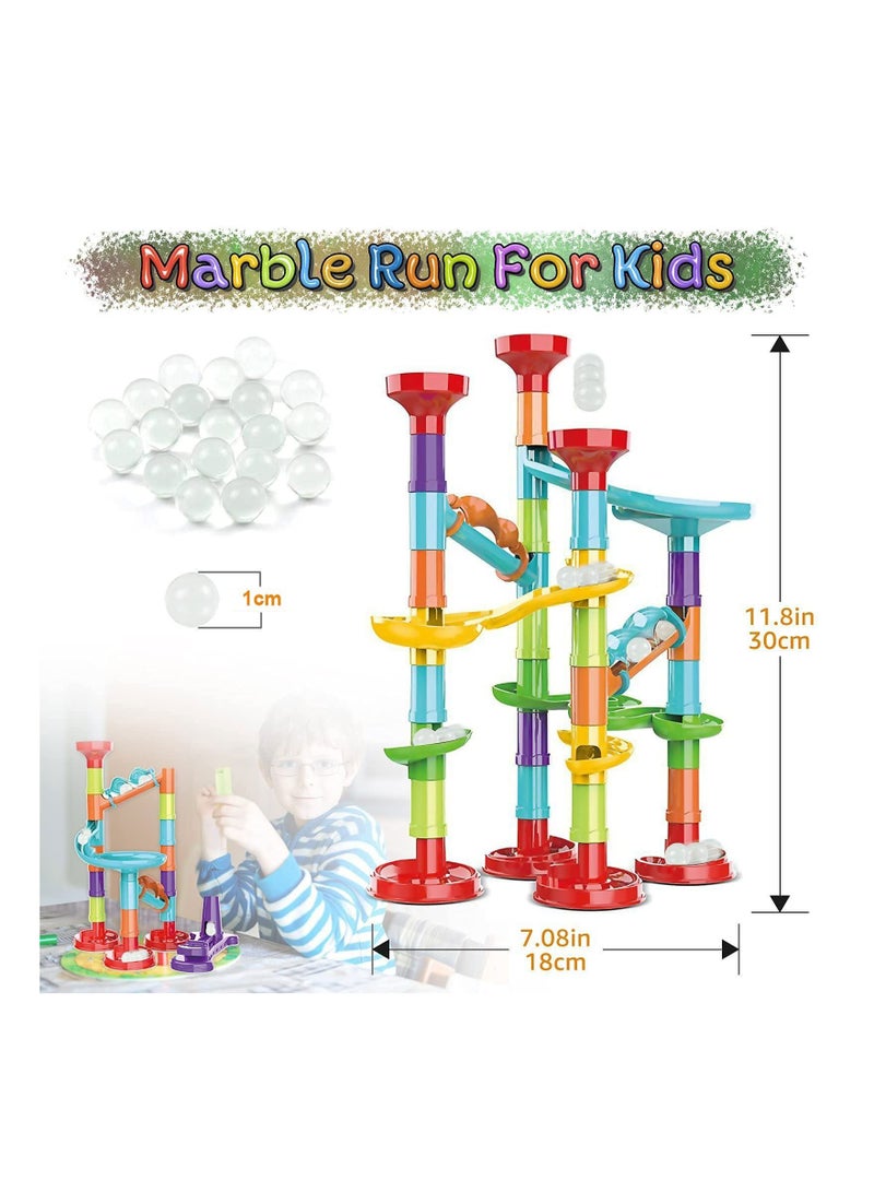 Kids Marble Run Set, 50 Piece Marble Maze Track Race Game, Building Blocks Toys, STEM Maze Educational Race Game