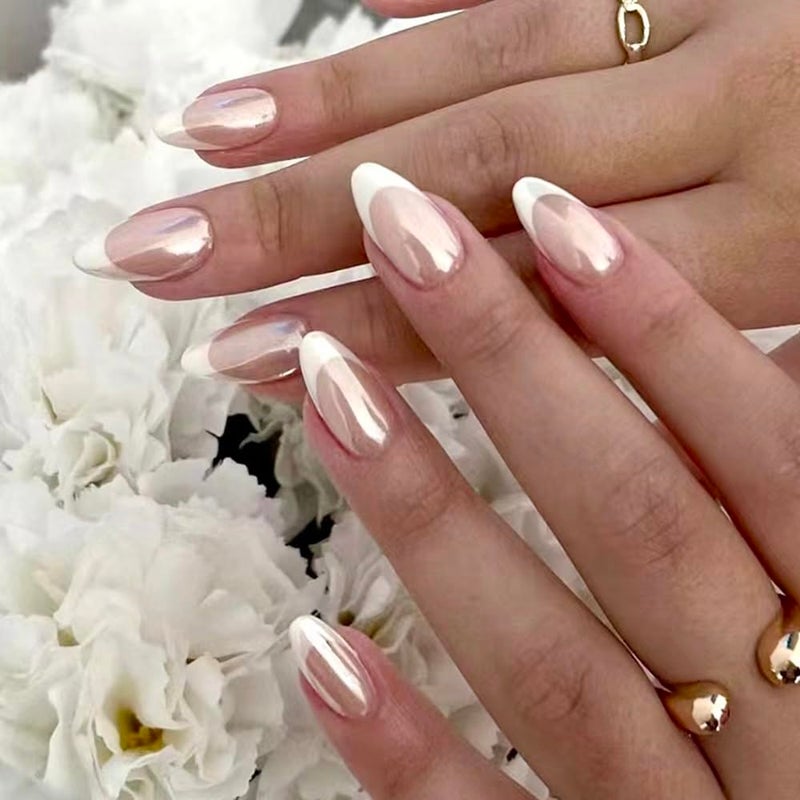 CTTHNBD 6 Packs (144 Pcs) Almond, Pink Press on Nails - Medium, Short, French Tip, Ombre, Gel False Nails - 12 Sizes, 6 Styles - Image 4