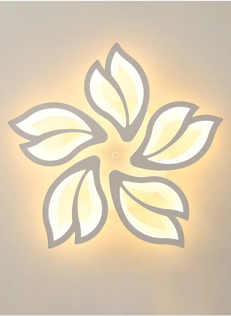 Goeco - Acrylic ceiling lamp Magnolia petal shape white 5 heads 60cm 45W Infinitely dimmable with remote control 220V with APP control function - Image 1