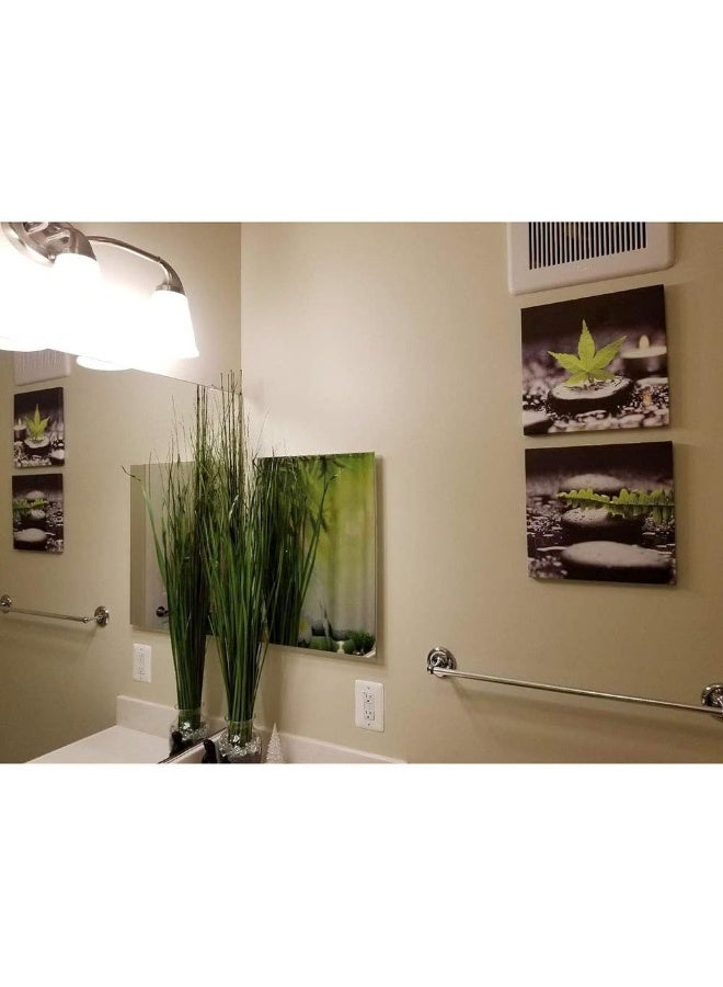 SUMGAR Framed Wall Art Bathroom Decor Black and White Canvas Paintings Green Pictures Zen Stone Spa 4 Piece,12x12 in - Image 5
