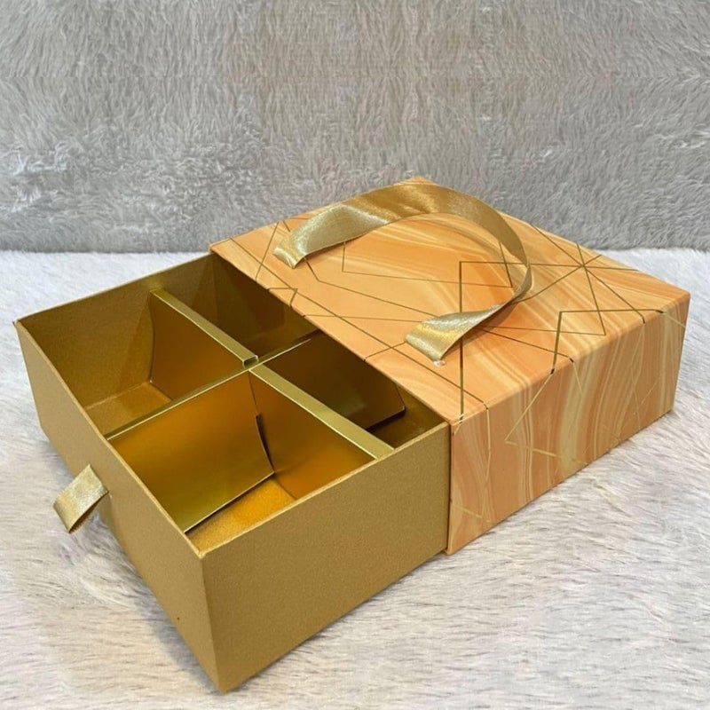Frizka Gift Box MDF Foil Print Bag Style Cavity Box, Marble Finish, Hardboard Gift Box Assorted Design - 1 Piece - Image 3