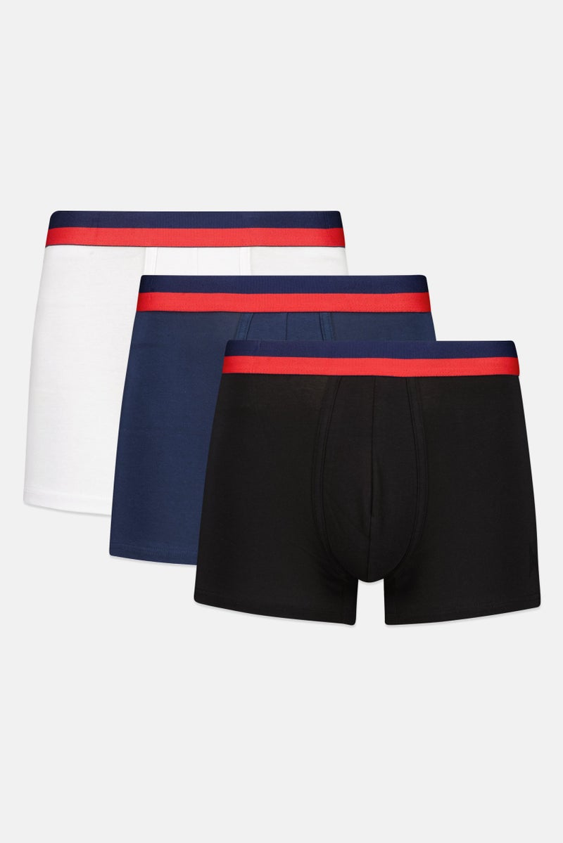 TapouT Men 3 Piece Brand Logo Underwear Trunks, Multicolor - Image 1