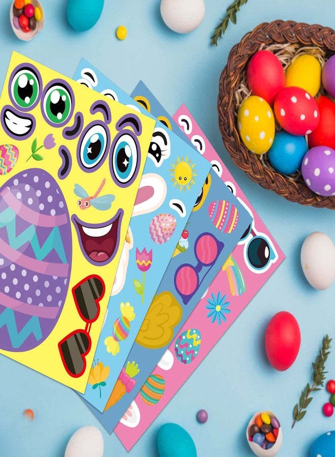 DUJAA 36 Sheet Easter Stickers for Kids,Easter Basket Stuffers,Make a Face Sticker, Make Your Own Animal Stickers,Spring Party Favor, Birthday Gift - Image 4