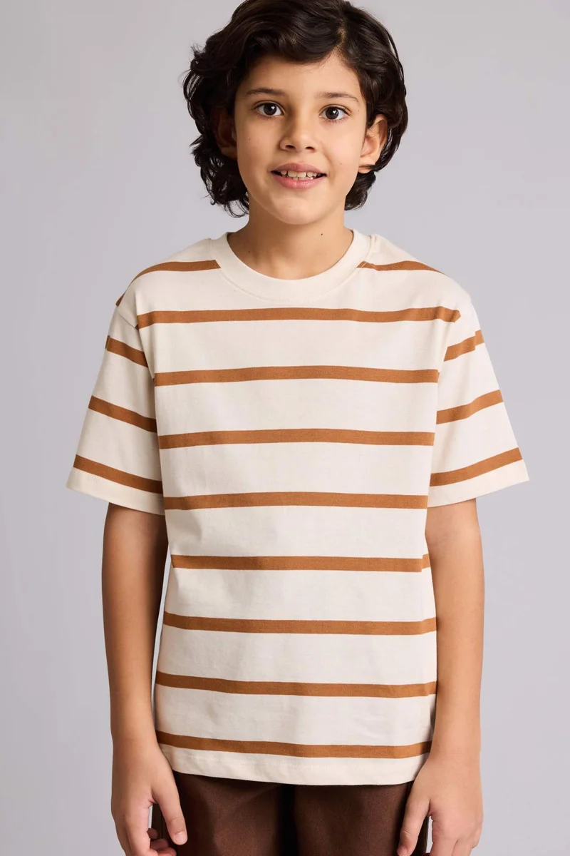 DeFacto Regular Fit Striped Short Sleeve T-Shirt