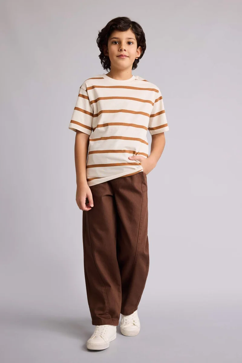 DeFacto Regular Fit Striped Short Sleeve T-Shirt