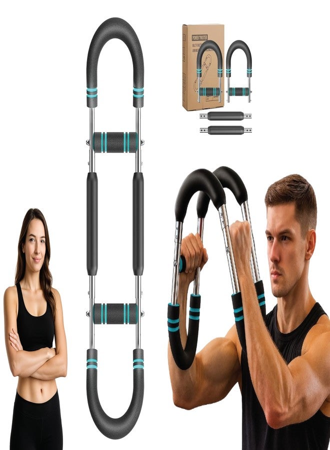 Power Twister Bar Adjustable 40/50/60 KG Chest Expander and Arm Exerciser for Men, Heavy Duty Steel Spring Upper Body Workout Bar, Forearm Strengthener with Non-Slip Ergonomic Handles - Image 1