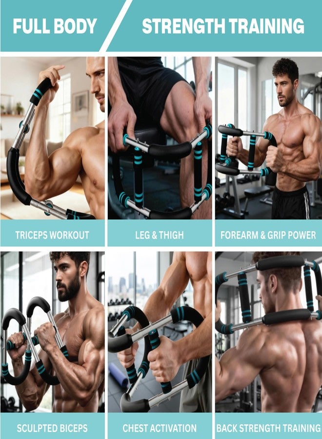 Power Twister Bar Adjustable 40/50/60 KG Chest Expander and Arm Exerciser for Men, Heavy Duty Steel Spring Upper Body Workout Bar, Forearm Strengthener with Non-Slip Ergonomic Handles - Image 2