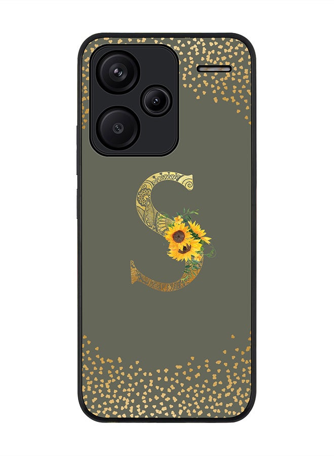 Stylizedd Rugged Case for Xiaomi Redmi Note 13 Pro Plus Case Cover- Custom Monogram Initial Letter Mandala Floral Pattern Alphabet - S(Olive Green) - Image 1