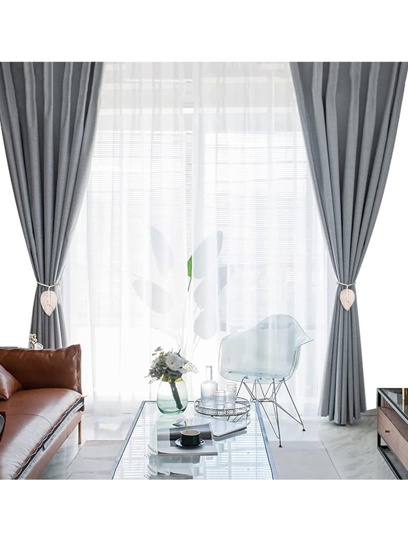 Beauenty 1 Pcs Curtain Tiebacks Handmade Holdbacks, Farmhouse Curtain Tie Back Holder by Hand-Woven Cotton Rope for Window Sheer Drapes Indoor Outdoor - Image 5