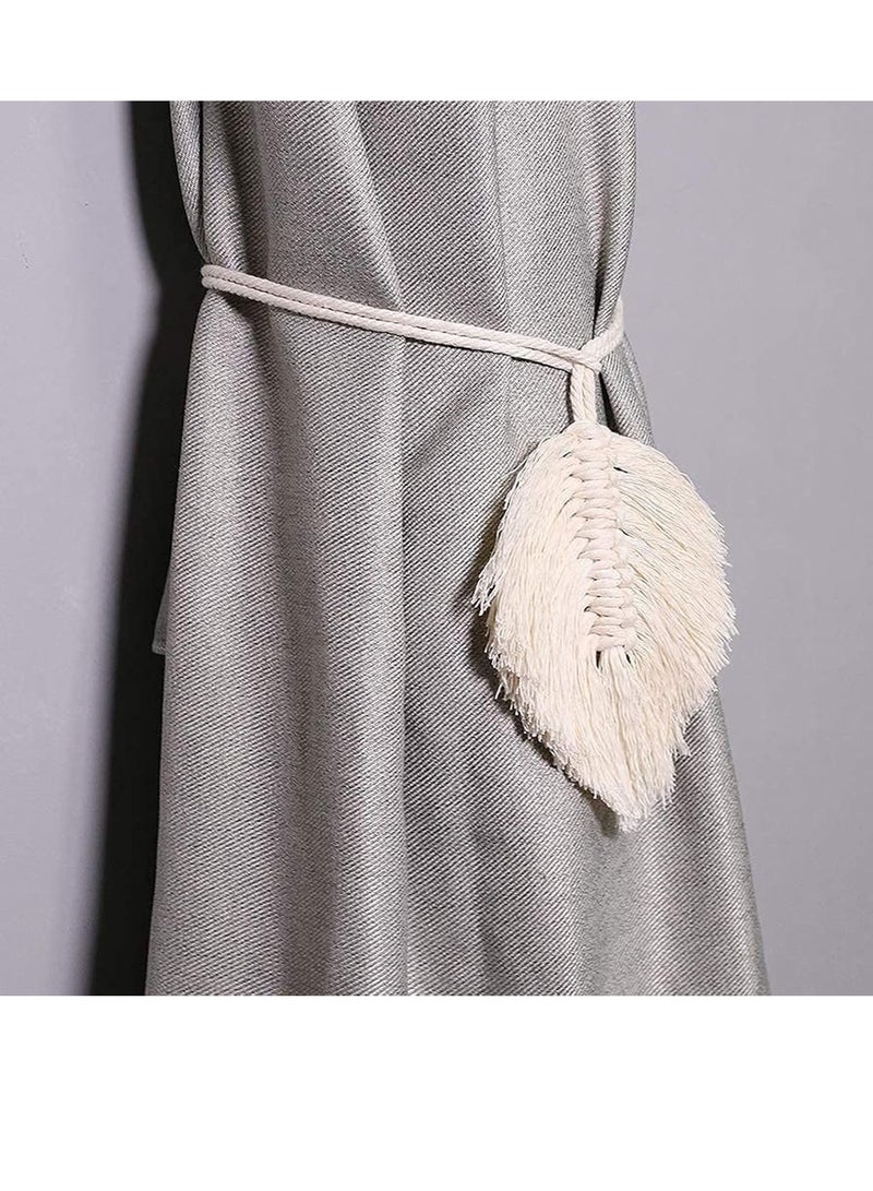 Beauenty 1 Pcs Curtain Tiebacks Handmade Holdbacks, Farmhouse Curtain Tie Back Holder by Hand-Woven Cotton Rope for Window Sheer Drapes Indoor Outdoor - Image 1