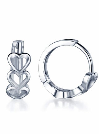 Silver Hoop Earrings for Women 925 Sterling Silver Heart Plain Huggie Hoop Earrings Creole for Women/Girls - pzsku/Z0FDBCC1D49E50B43805CZ/45/_/1683789721/f8b4aa20-b9d8-4503-be4b-0aa618202a06
