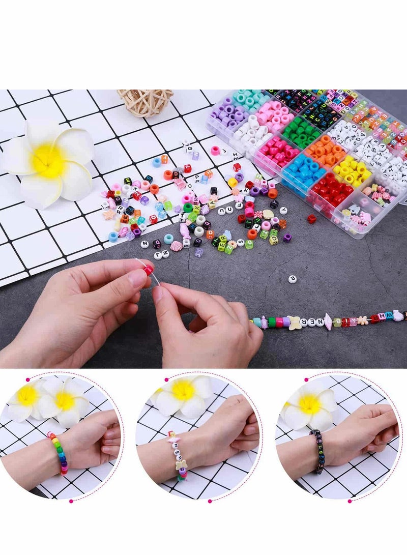 Excefore Bracelet Making Kit, Beads for Bracelets Pony Polymer Clay Letter Jewelry Making, DIY Arts and Crafts Gifts Girls Age 6 7 8 9 10 12 - Image 2