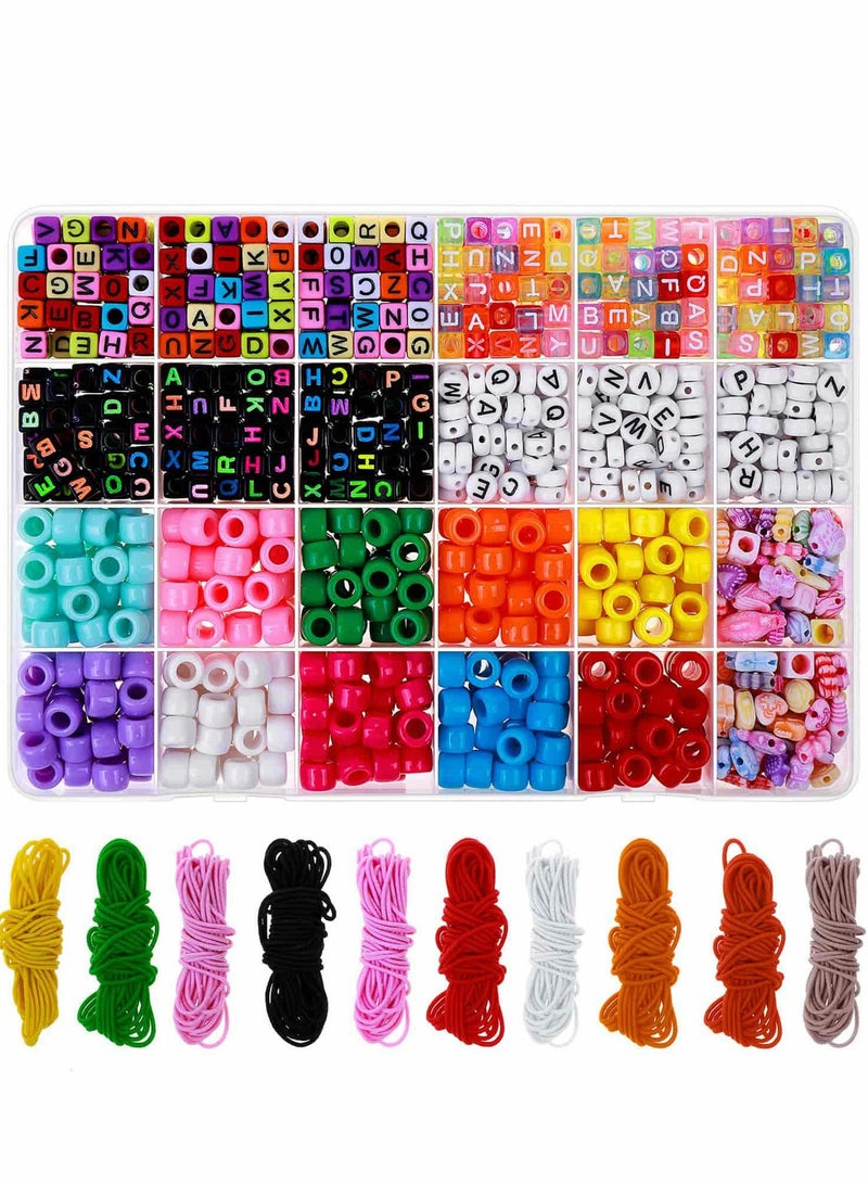 Excefore Bracelet Making Kit, Beads for Bracelets Pony Polymer Clay Letter Jewelry Making, DIY Arts and Crafts Gifts Girls Age 6 7 8 9 10 12 - Image 1