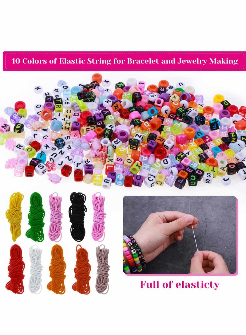 Excefore Bracelet Making Kit, Beads for Bracelets Pony Polymer Clay Letter Jewelry Making, DIY Arts and Crafts Gifts Girls Age 6 7 8 9 10 12 - Image 4