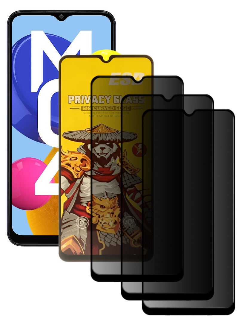 ESD 3 Pieces Tempered Dustproof Privacy Glass Screen Protector Compatible For Samsung Galaxy M04 - Image 1