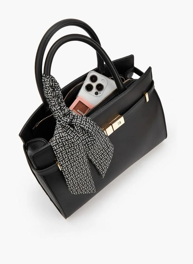 Flora Bella By Shoexpress Scarf Accent Tote Bag with Detachable Shoulder Strap