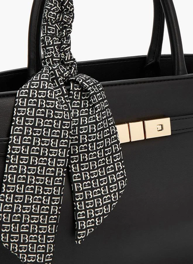 Flora Bella By Shoexpress Scarf Accent Tote Bag with Detachable Shoulder Strap