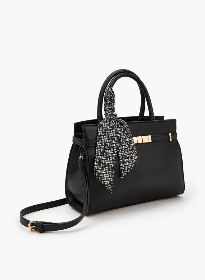Flora Bella By Shoexpress Scarf Accent Tote Bag with Detachable Shoulder Strap