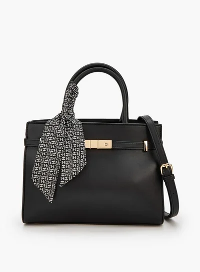 Flora Bella By Shoexpress Scarf Accent Tote Bag with Detachable Shoulder Strap