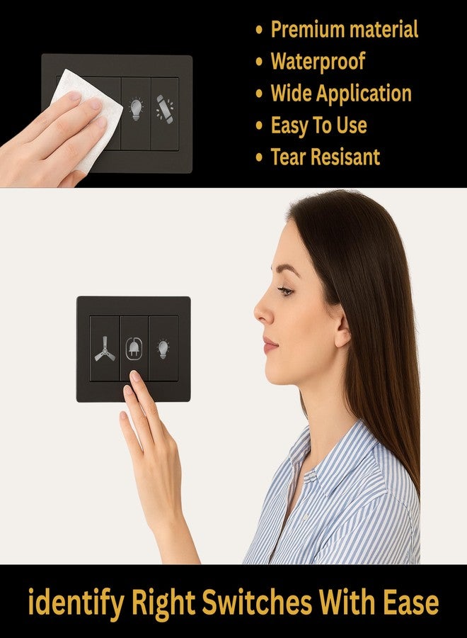 Pinaco India Switch Board Stickers - 580 Stickers, 40 Unique Designs | Decorative Stickers for Switches, Home & Office, Easy-to-Apply Stickers for Switches, Waterproof Vinyl 1.5 cm (Silver) - Image 5