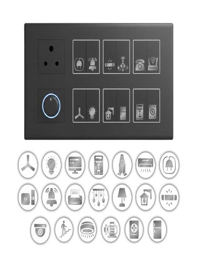 Pinaco India Switch Board Stickers - 580 Stickers, 40 Unique Designs | Decorative Stickers for Switches, Home & Office, Easy-to-Apply Stickers for Switches, Waterproof Vinyl 1.5 cm (Silver) - Image 1