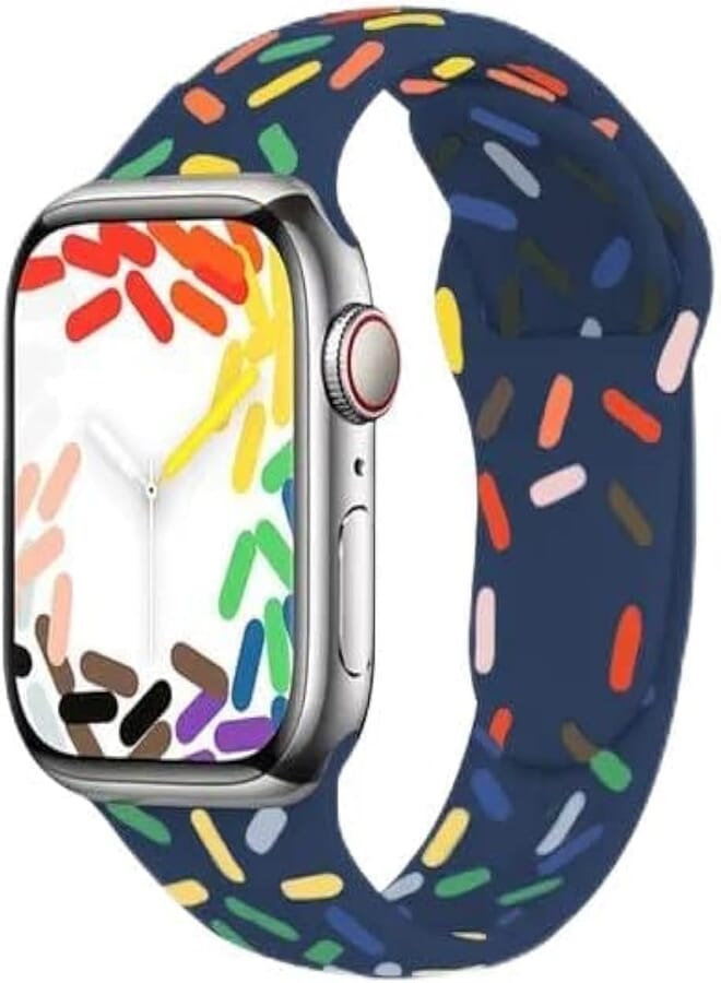 Next Next store Colorful Silicone Watch Band Compatible with iWatch Ultra/Ultra2 49mm 44mm 45mm, Replacement Wristbands Compatible with iWatch Series 8/Ultra/7/SE/6/5/4/3/2/1