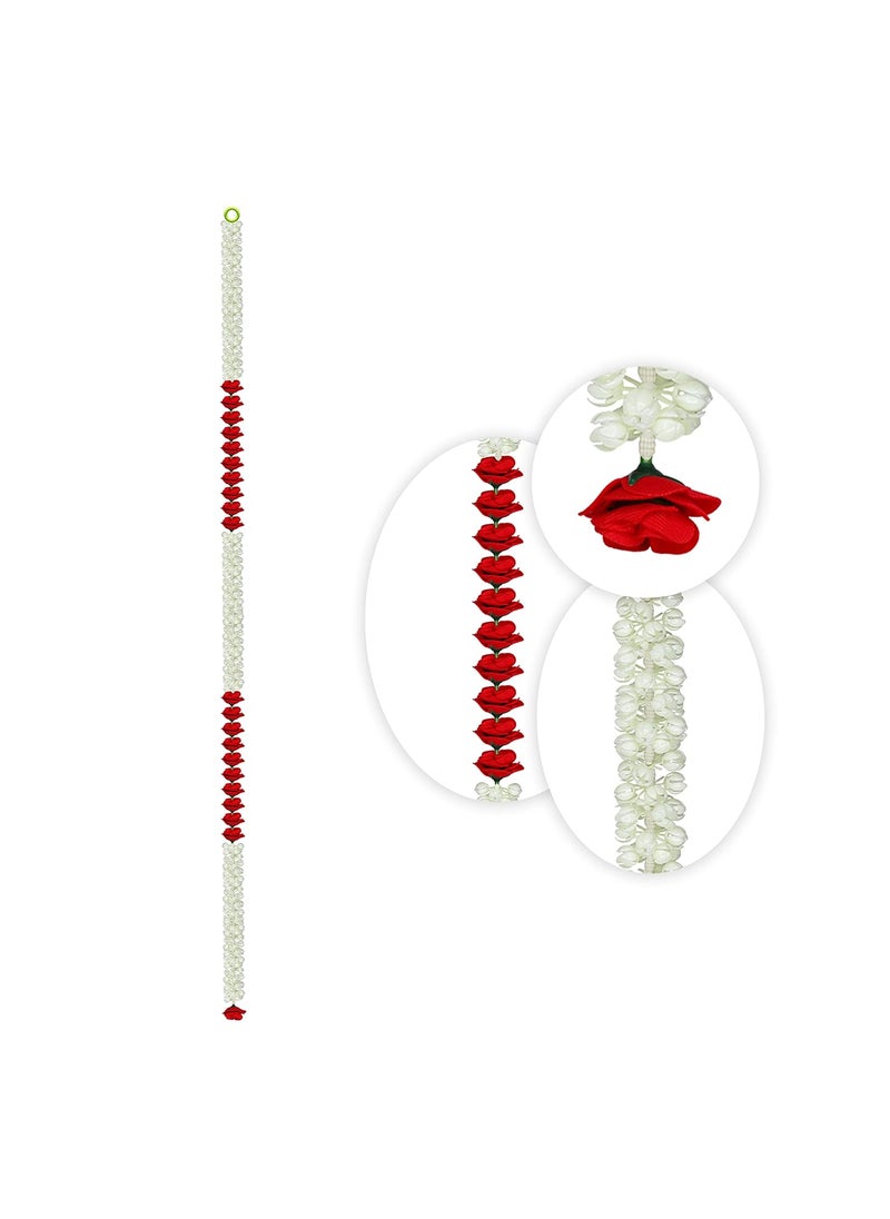 iHandikart iHandikart Decorative Jasmine and Rose Flower Plastic GarlandArtificial Garlands for Decoration Office Home Diwali Decoration Color Red Pack of 2 812012  - Image 4