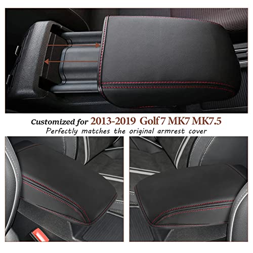 SKTU for 2013-2019 Volkswagen VW Golf 7 MK7 MK7.5 Central Console Armrest Rest Pad 2019 Golf 7 MK7 MK7.5 Center Console Seat Box Cover Protector Automotive Car Center Console Soft Cushion - Image 2