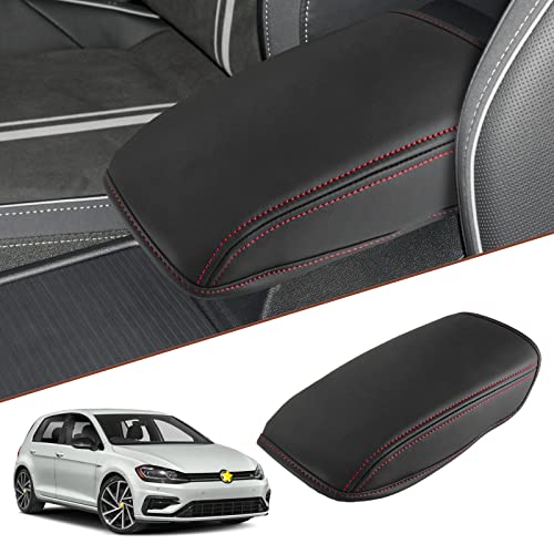 SKTU for 2013-2019 Volkswagen VW Golf 7 MK7 MK7.5 Central Console Armrest Rest Pad 2019 Golf 7 MK7 MK7.5 Center Console Seat Box Cover Protector Automotive Car Center Console Soft Cushion - Image 1