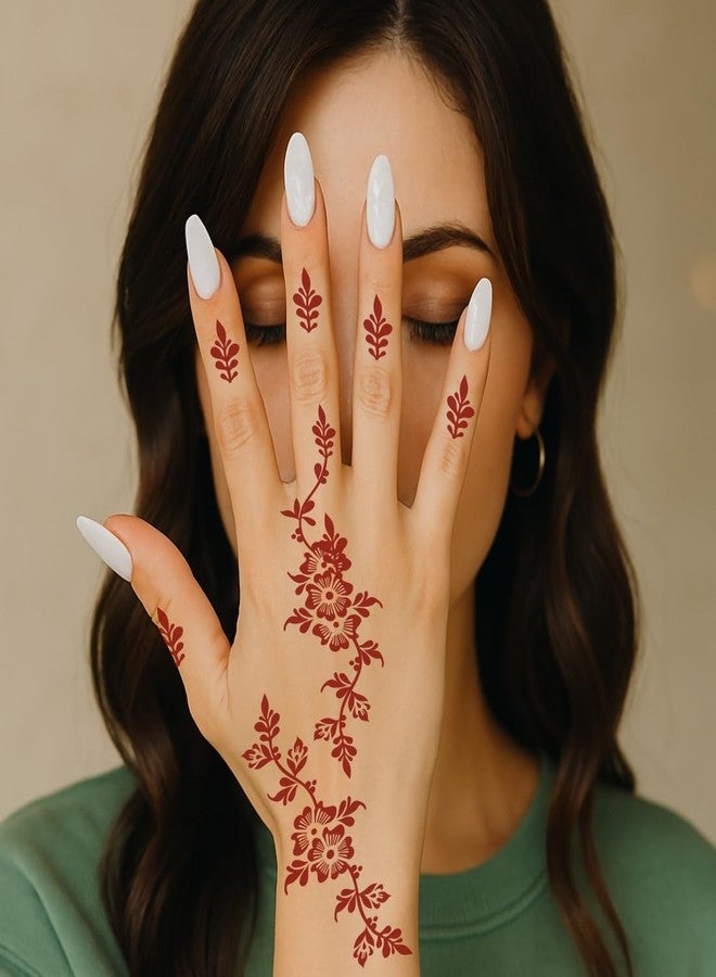 ملصقات استنسل الحناء من فانفاتي، بتصميم أنيق ومميز، لتزيين اليدين خلال المهرجانات. - Image 4