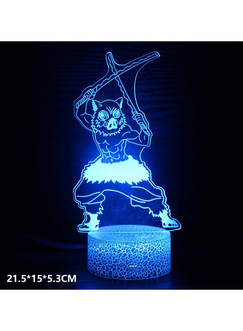 الرسوم المتحركة سلسلة 3D ضوء الليل النمذجة مصباح LED البصرية ستيريو مصباح USB مصباح مكتبي ااعيراك القاعدة سبعة ألوان + اللمسلإبداعي  (MY-2265) - Image 2