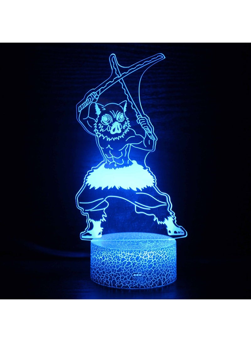 الرسوم المتحركة سلسلة 3D ضوء الليل النمذجة مصباح LED البصرية ستيريو مصباح USB مصباح مكتبي ااعيراك القاعدة سبعة ألوان + اللمسلإبداعي  (MY-2265) - Image 1